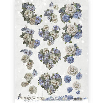 CD10985 3D knipvel - Amy Design - Vintage winter - Winter Flower