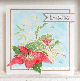 TC0902 Marianne Design - Clearstamps and dies - Tiny&#039;s Flowers - Poinsettia vb