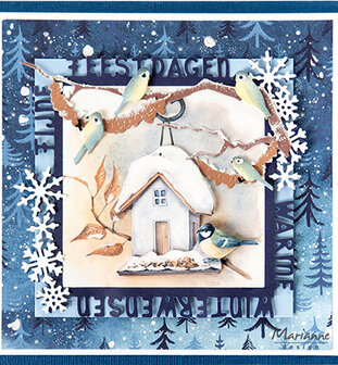 MB0219 Knipvellen - Marianne Design - Mattie&#039;s Mooiste - 3D Snow owl