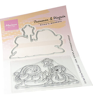 EC0205 Clearstamps and dies - Marianne Design - Eline&#039;s Animals - Snowman &amp; Pinguin.jpg