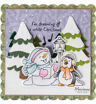 EC0205 Clearstamps and dies - Marianne Design - Eline&#039;s Animals - Snowman &amp; Pinguin.jpg