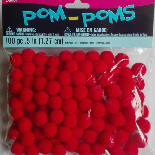 Pompoms rood 1,27 cm