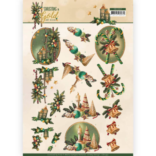 CD11357 Amy Design - knipvellen - Christmas in Gold - Lantern
