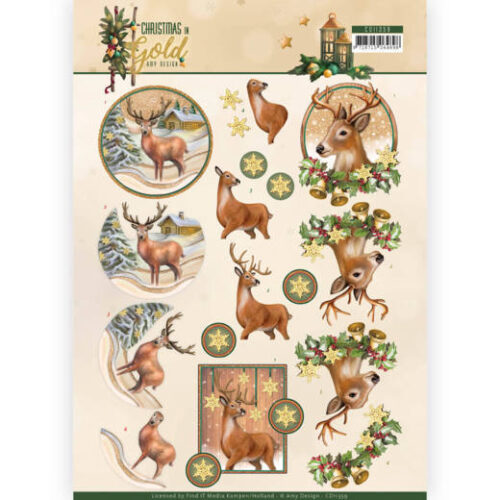 CD11359 Amy Design - knipvellen - Christmas in Gold - Deer