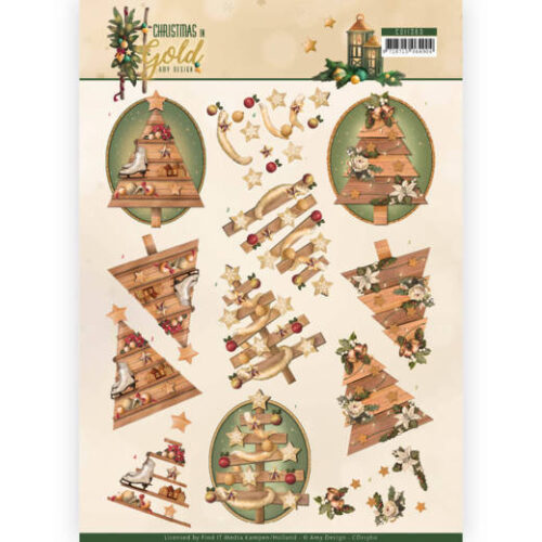 CD11360 Amy Design - knipvellen - Christmas in Gold - Trees