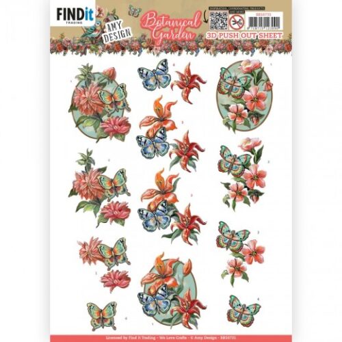 SB10731 Uitdrukvel - Amy Design - Botanical Garden - Colorful Butterfly