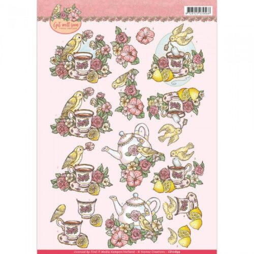 CD10899 Knipvellen - Yvonne Creations - Get Well Soon - Lemon Tea