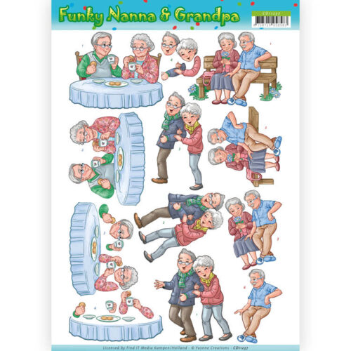CD11237 3D Knipvel - Yvonne Creations - Funky Nanna - Happy Together