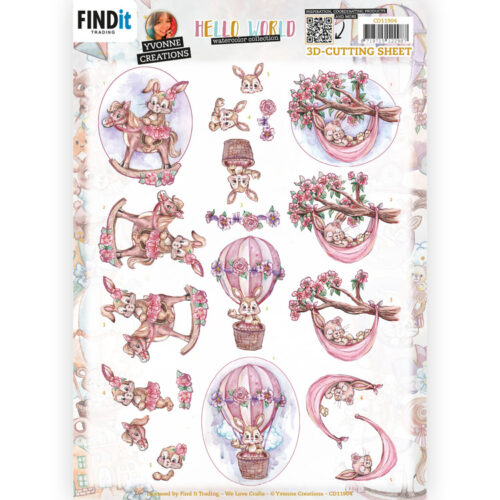 Knipvel - Yvonne Creations - Hello World - Playing Bunny