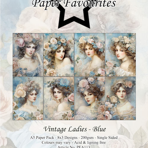 Paper Favourites A5 Vintage Ladies - Blue