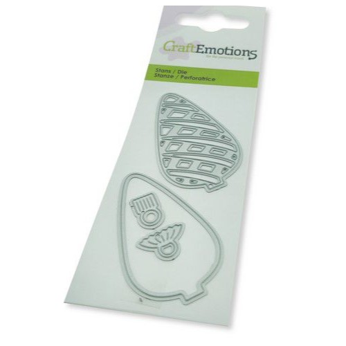 115633-0288 CraftEmotions Die - Kerstbal lang ruit Card CraftEmotions Die - Kerstbal lang ruit Card