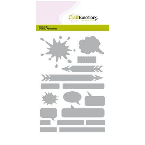 115633-0521 Craftemotions snijmallen swirls-tabs-balloons-banners Snijmallen - Craftemotions - swirls-tabs-balloons-banners