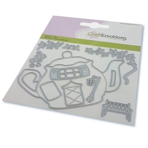 115633-0829 CraftEmotions Die - elfen - huisje theepot CraftEmotions Die - elfen - huisje theepot