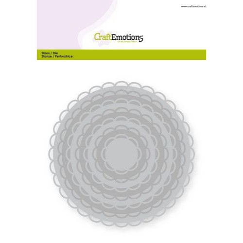 115633-0921 CraftEmotions Big Nesting Die - cirkels scalop XL CraftEmotions Big Nesting Die - cirkels scalop XL