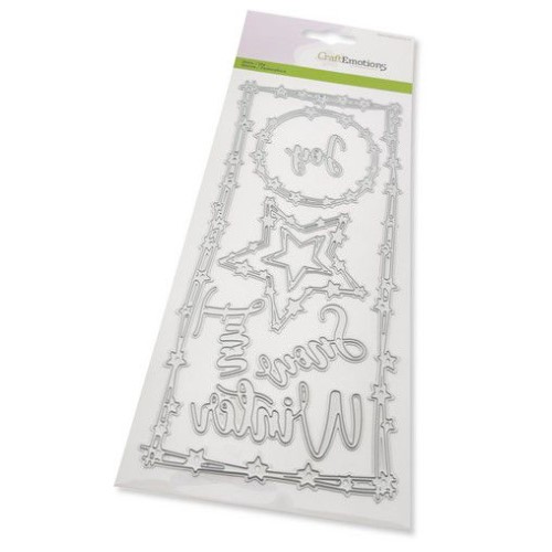 115633-1202 CraftEmotions Die - Slimline ster - tekst Winter CraftEmotions Die - Slimline ster - tekst Winter