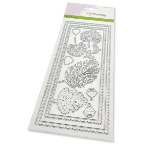 115633-1203 CraftEmotions Die - Slimline scalop - Xmas floristics Card CraftEmotions Die - Slimline scalop - Xmas floristics