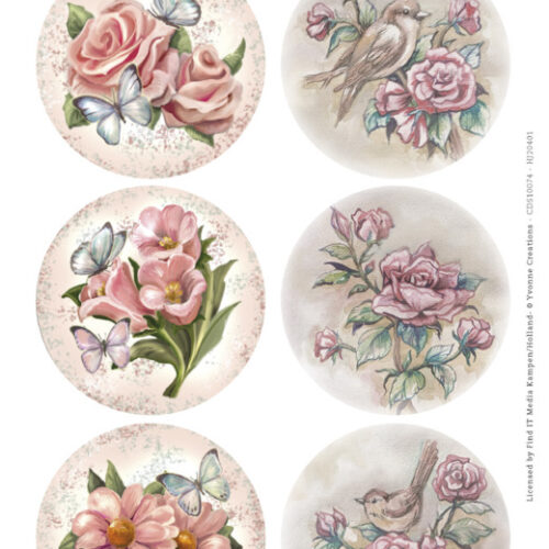 Uitdrukvel Scenery - Yvonne Creations Aquarella - Roses Circle