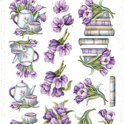 Knipvel Amy Design paarse tulpen