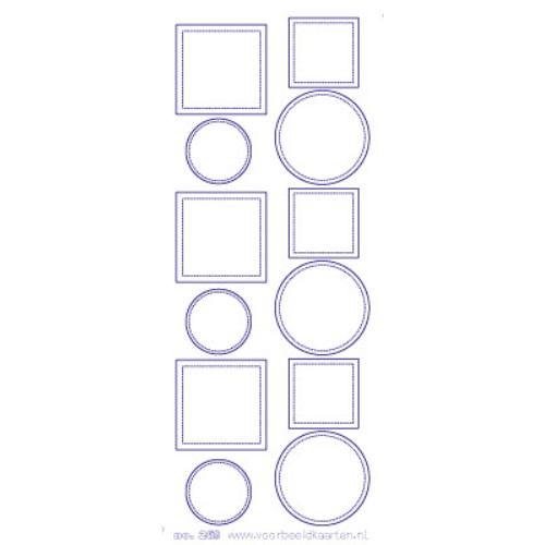 FenFt269 transparante sticker vierkantjes - rondjes