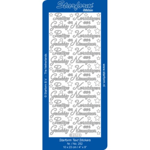Starform 252 sticker prettige kerst gelukkig nieuwjaar
