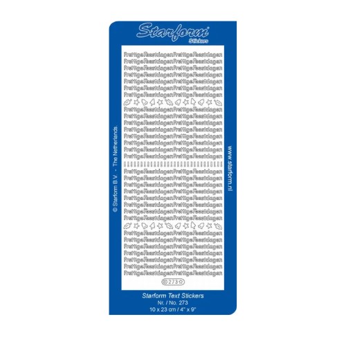 Starform 273 sticker prettige feestdagen klein