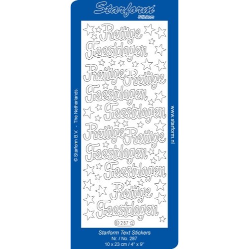Starform 287 glittersticker Prettige Feestdagen