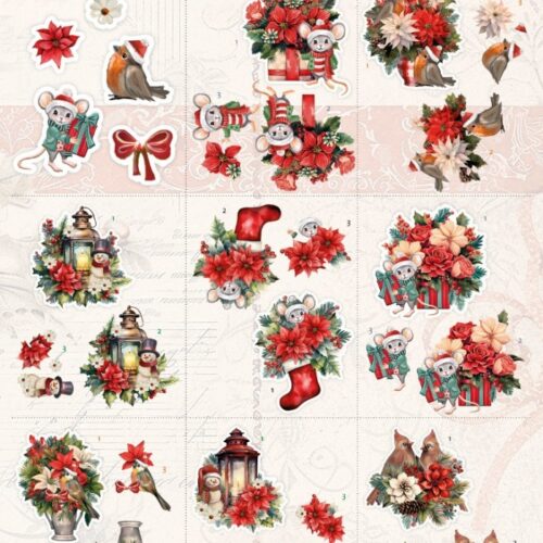 CD12362 Yvonne Creations - 3D knipvel - Floral Christmas Mini