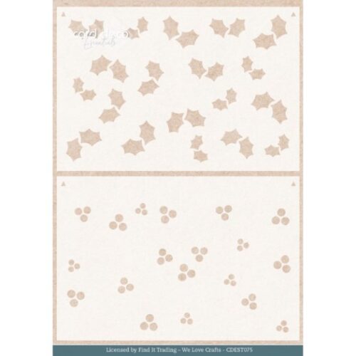 Card Deco Essentials - Stencil - Floral Christmas- Floral Holly Pattern A5