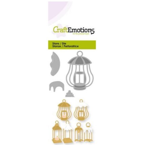 115633-0217 CraftEmotions Die - 3 lantaarns met sneeeuw CraftEmotions Die - 3 lantaarns met sneeeuw