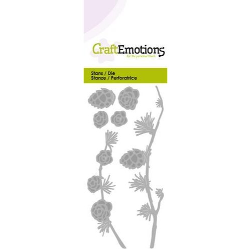 CraftEmotions Die - 2 takjes met dennenappels