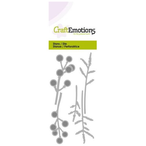 115633-0229 CraftEmotions Die - bessen takjes Card CraftEmotions Die - bessen takjes Card